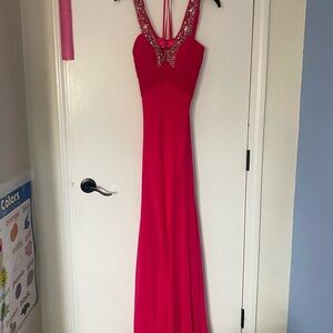 NWT Faviana Fuchsia Backless Gown